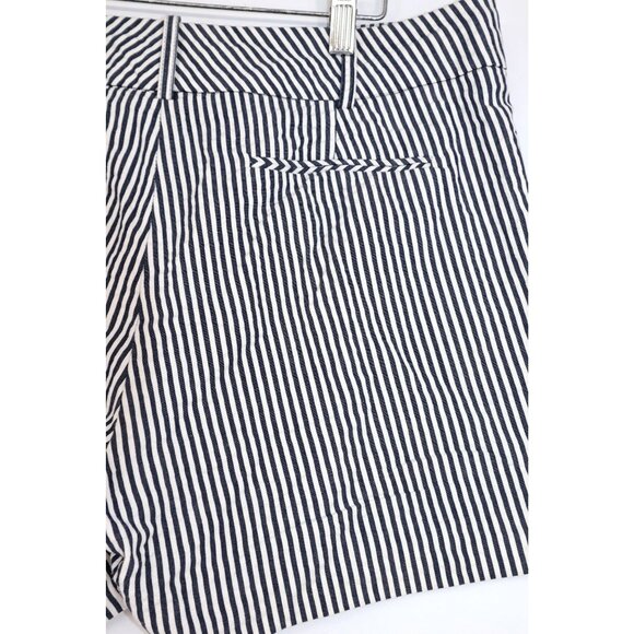 Sandro Womens Navy & White Striped Cotton Shorts Size S Coastal Granddaughter - Picture 5 of 9